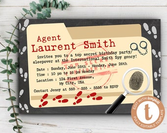 Spy Invitations Etsy