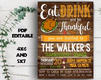 thanksgiving invitations etsy