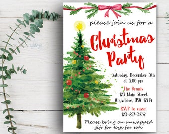 tree invitation etsy christmas tree invitation
