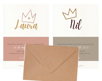 INVITATION CROWN COMMUNION printed digitally