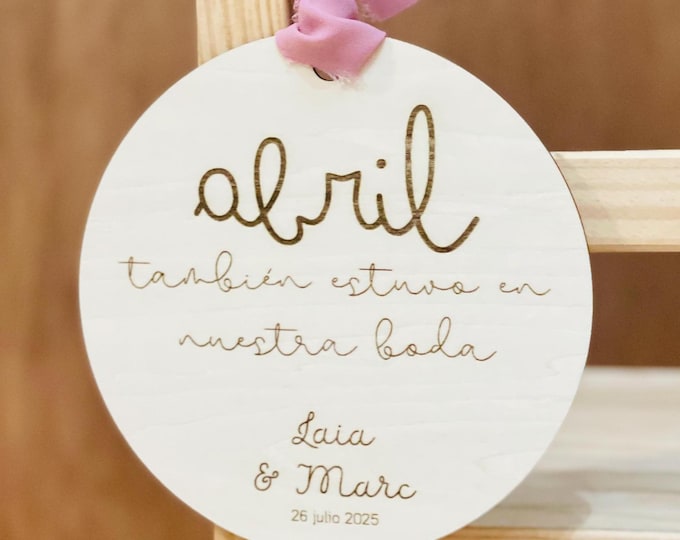 PREGNANT WOODEN PLAQUE wedding