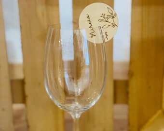 PLACE MARKERS Wooden Floral CUP Wedding event PERSONALIZED