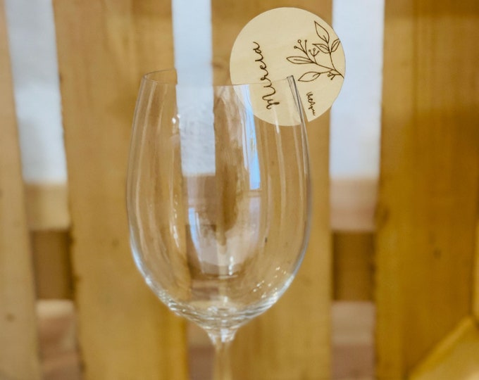 PLACE MARKERS Wooden Floral CUP Wedding event PERSONALIZED