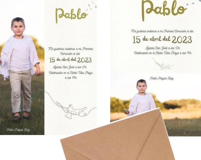 INVITATION Photo him COMMUNION printed digital