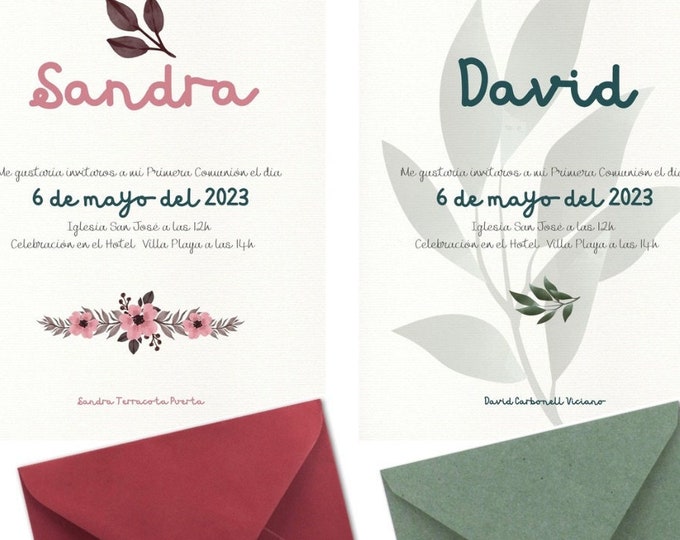 INVITATION nature COMMUNION digital printed