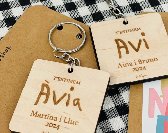 Personalized Grandfather Grandmother Keychain