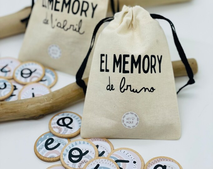 MEMORY vowels PERSONALIZED GIFT guests events birthday learn game communion wedding