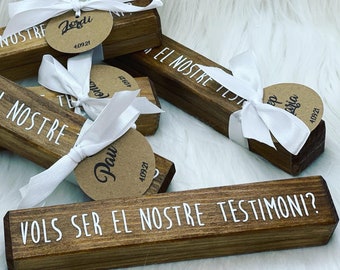 CAJA BOLIGRAFO TESTIGO boda madera detalle capsa testimoni