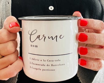 VINTAGE PERSONALIZED MUG name features