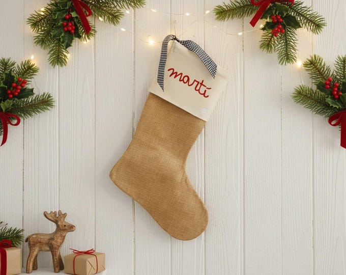 BOOT sock CHRISTMAS PERSONALIZED gift home decoration