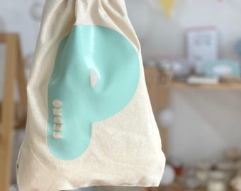 INITIAL NAME BAG Bio-cotton rope 20x30 cm