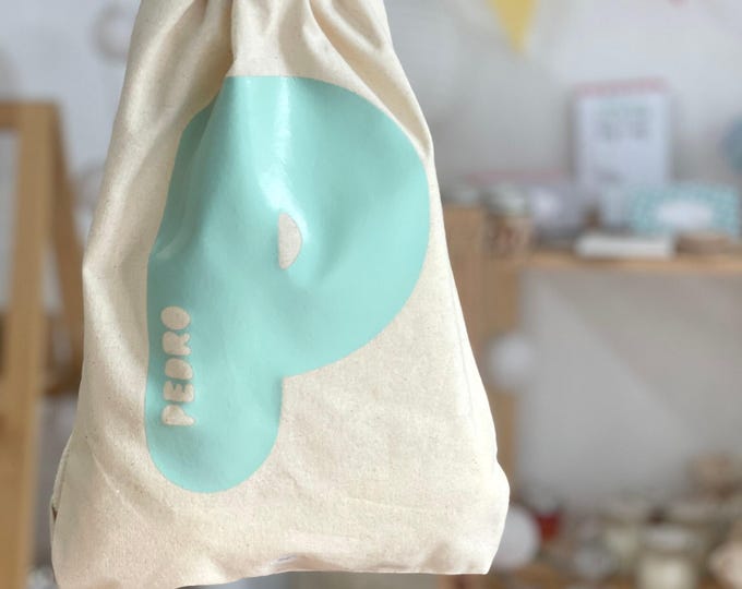 INITIAL NAME BAG Bio-cotton rope 20x30 cm