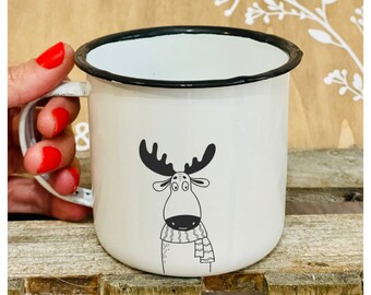 Personalized VINTAGE CHRISTMAS DEER MUG