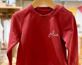 Organic cotton baby sweatshirt with name