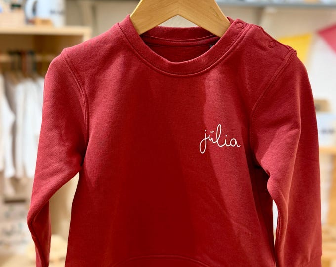 Organic cotton baby sweatshirt with name