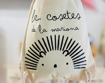 PERSONALIZED 20x30 Bio-cotton rope bag for baby clothes (pack option)