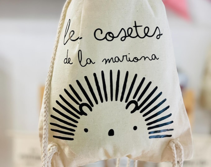 PERSONALIZED 20x30 Bio-cotton rope bag for baby clothes (pack option)