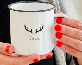 Personalized VINTAGE CHRISTMAS DEER MUG