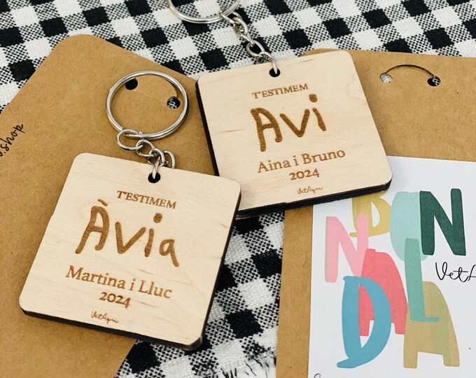 Personalized Grandfather Grandmother Keychain