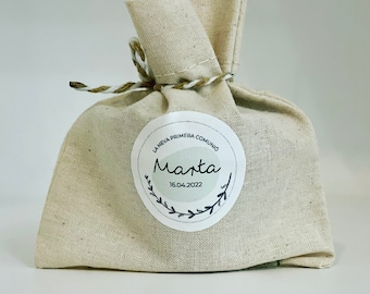 PERSONALIZED biodegradable cotton bag for COMMUNION 12x10cm