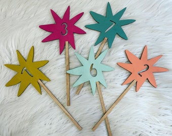 WOODEN number TOPPERS for BIRTHDAY