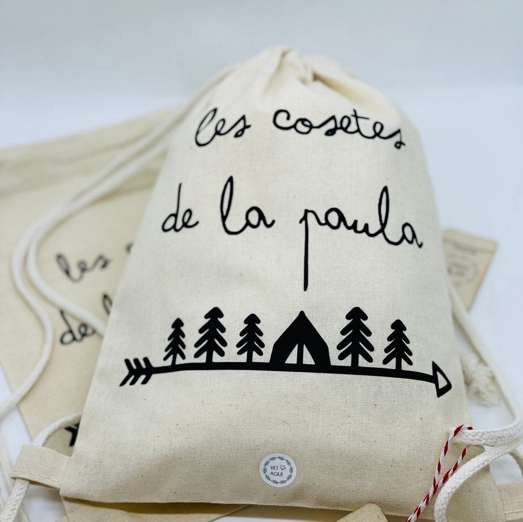 BOLSA cuerda Bio-algodón 20x30 muda ropa BEBE PERSONALIZADA