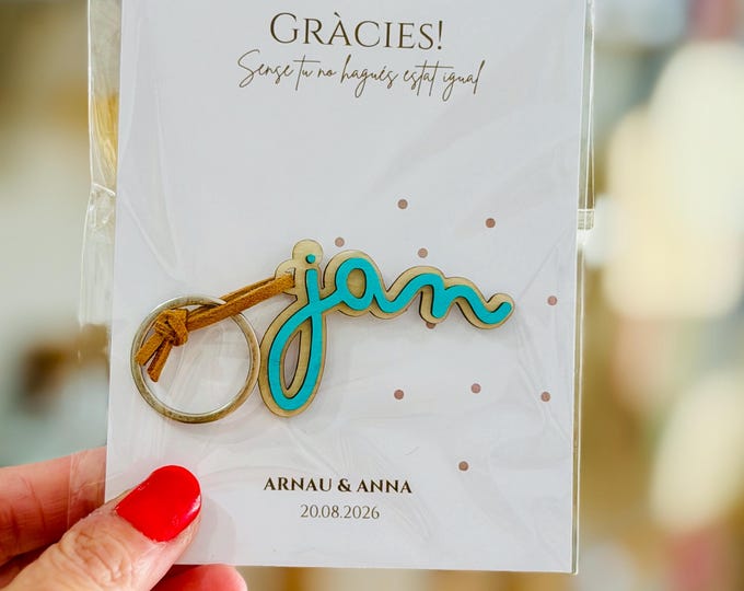 Personalized embossed name keychain