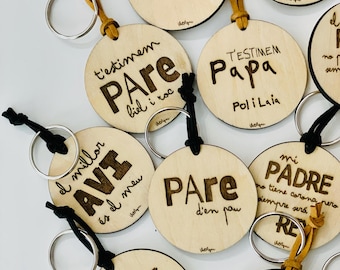 Wooden keychain FATHER'S DAY, father's day, dad, father, father's gift, together, our day