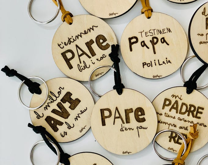 Wooden keychain FATHER'S DAY, father's day, dad, father, father's gift, together, our day