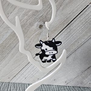 Cow Earrings|Lightweight Earrings|Dangle Earrings|Cow Lover Gift|Farm Animal Earrings|Animal Lover Gift|Cow Jewelry|4H|Holstein Cow|Milk Cow