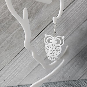 White Owl Earrings|Owl Jewelry|Hedwig Earrings|Owl Lover Gift|Animal Earrings|Animal Lover Gift|Lightweight Earrings|Harry Potter Earrings
