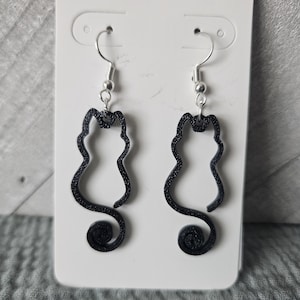 Black Cat Silhouette Earrings|Cat Lover Gift|Animal Earrings|Animal Lover Gift|Cat Jewelry|Black Cat Jewelry|Lightweight Earring|Witchy Vibe