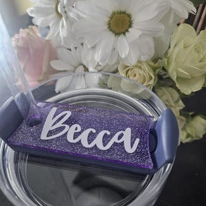 Glitter Stanley Name Plate|Cup Topper|Lid Topper|Cup Accessories|Personalized Tumbler Tag|Acrylic Name Plate|Cup Name Tag|Custom Name Plate