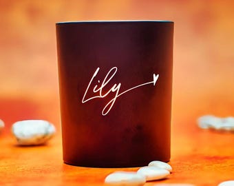 Personalised Glow Candle — Black Glass
