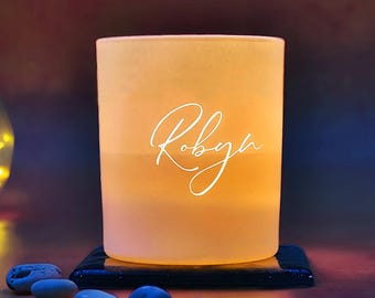 Personalised Glow Candle Handmade in Cornwall