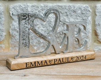 Personalised Engraved Love Keepsake, gift for Couple, Handmade in Cornwall, Housewarming, Wedding Gift, Perfect Engagement Gift