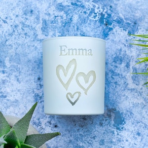 Personalised scented soy candle, custom lid, add a name to the front and a message to the back, bereavement candle, perfect Birthday Gift image 8