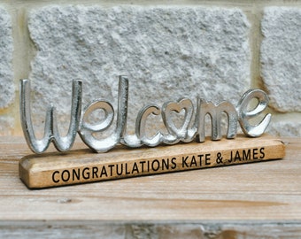 Personalised Engraved New Home Gift, Custom Ornament, Perfect for Couple, Handmade in Cornwall, Housewarming Gift.