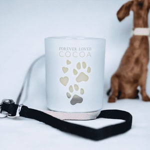 Personalised Scented Soy Candle, Pet Memory, Dog Memory Gift, Sympathy Gift, Custom Lid, Bereavement Candle, Handmade in Cornwall image 1