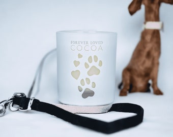 Personalised Scented Soy Candle, Pet Memory, Dog Memory Gift, Sympathy Gift, Custom Lid, Bereavement Candle, Handmade in Cornwall