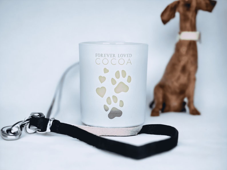 Personalised Scented Soy Candle, Pet Memory, Dog Memory Gift, Sympathy Gift, Custom Lid, Bereavement Candle, Handmade in Cornwall image 1