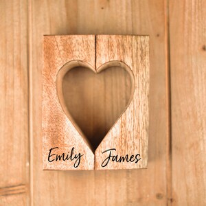 Rustic, Personalised Engraved Wood Candle Holder Custom Tealight Holder gift for Couple, Handmade in Cornwall, Housewarming Bereavement Gift image 7