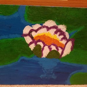Waterlily art, Pond painting, Waterlily, Tranquil art, Calming art, Water painting, Nature painting, Pond art, Flower art, Lily painting