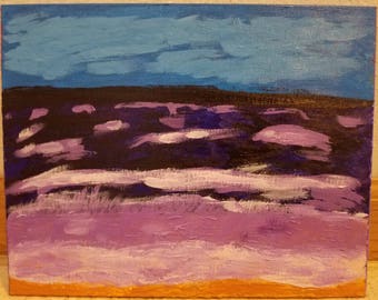 Beach art, Ocean painting, Sea painting, Waves on beach, Summer art, Beach lover, Violet sea, Waves and sand, 8 x 10 acrylic