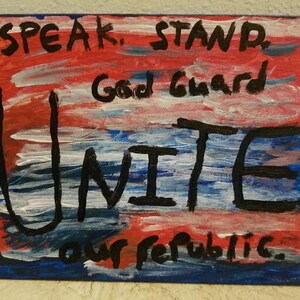 4th of July, Independence Day art, Patriotic painting, Red white and blue, United States art, July 4th decor, U.S. colors image 2