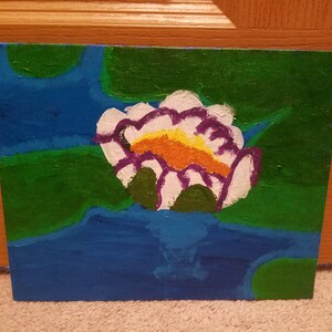 Waterlily art, Pond painting, Waterlily, Tranquil art, Calming art, Water painting, Nature painting, Pond art, Flower art, Lily painting image 4