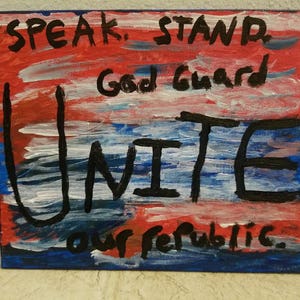 4th of July, Independence Day art, Patriotic painting, Red white and blue, United States art, July 4th decor, U.S. colors image 4