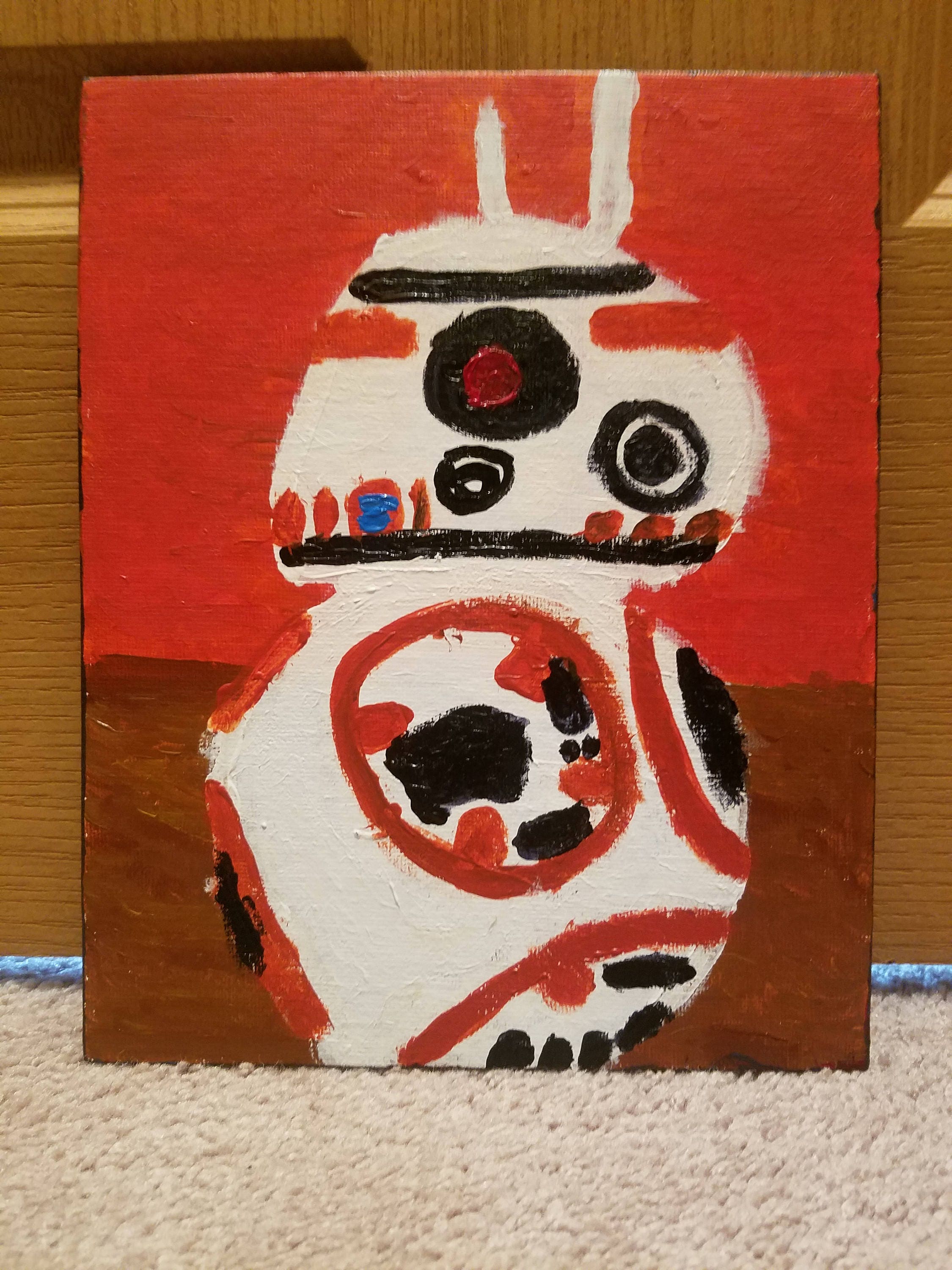 8 X 10 Acrylic Droid Painting Sci Fi Painting The Force Etsy