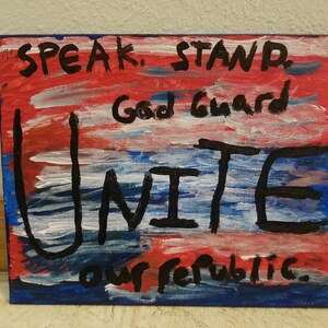 4th of July, Independence Day art, Patriotic painting, Red white and blue, United States art, July 4th decor, U.S. colors image 5