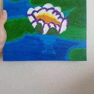 Waterlily art, Pond painting, Waterlily, Tranquil art, Calming art, Water painting, Nature painting, Pond art, Flower art, Lily painting image 7